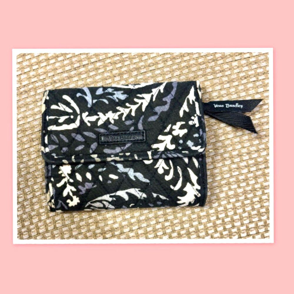 Vera Bradley Euro Wallet Paisley Wallet - Black/White